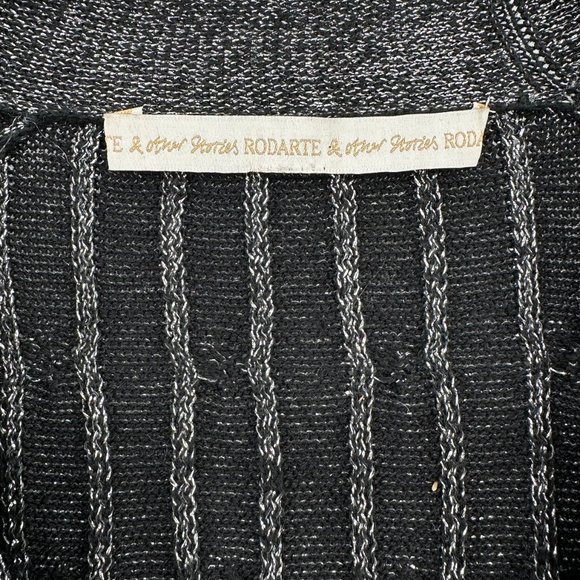 Rodarte x & Other Stories Silver Gray Metallic Rib Knit Light Cardigan Sweater - Picture 5 of 7